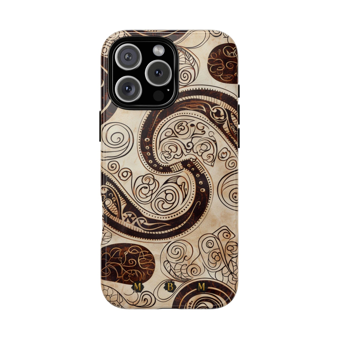 Sepia Scroll iPhone Tough Case