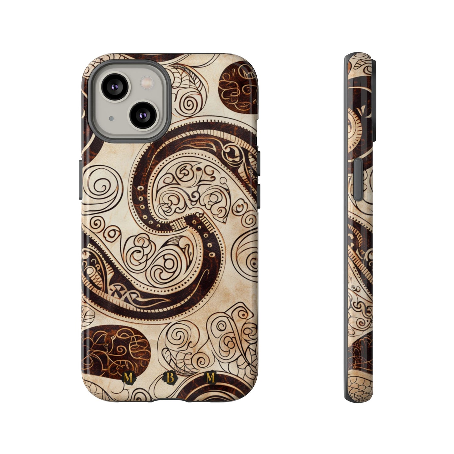 Sepia Scroll iPhone Tough Case