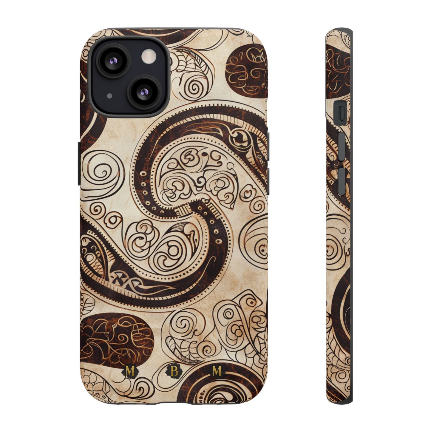 Sepia Scroll iPhone Tough Case