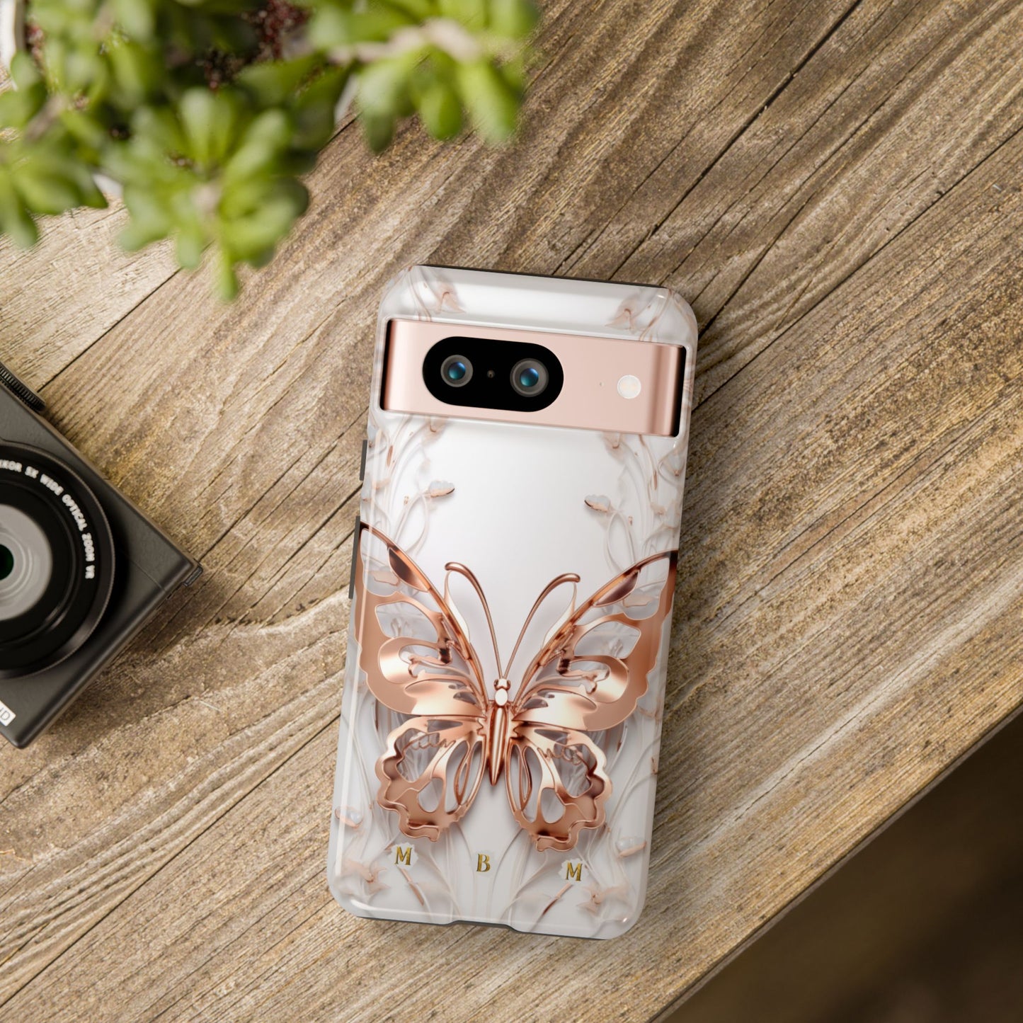 Rose Gold Butterfly Google Pixel Tough Case