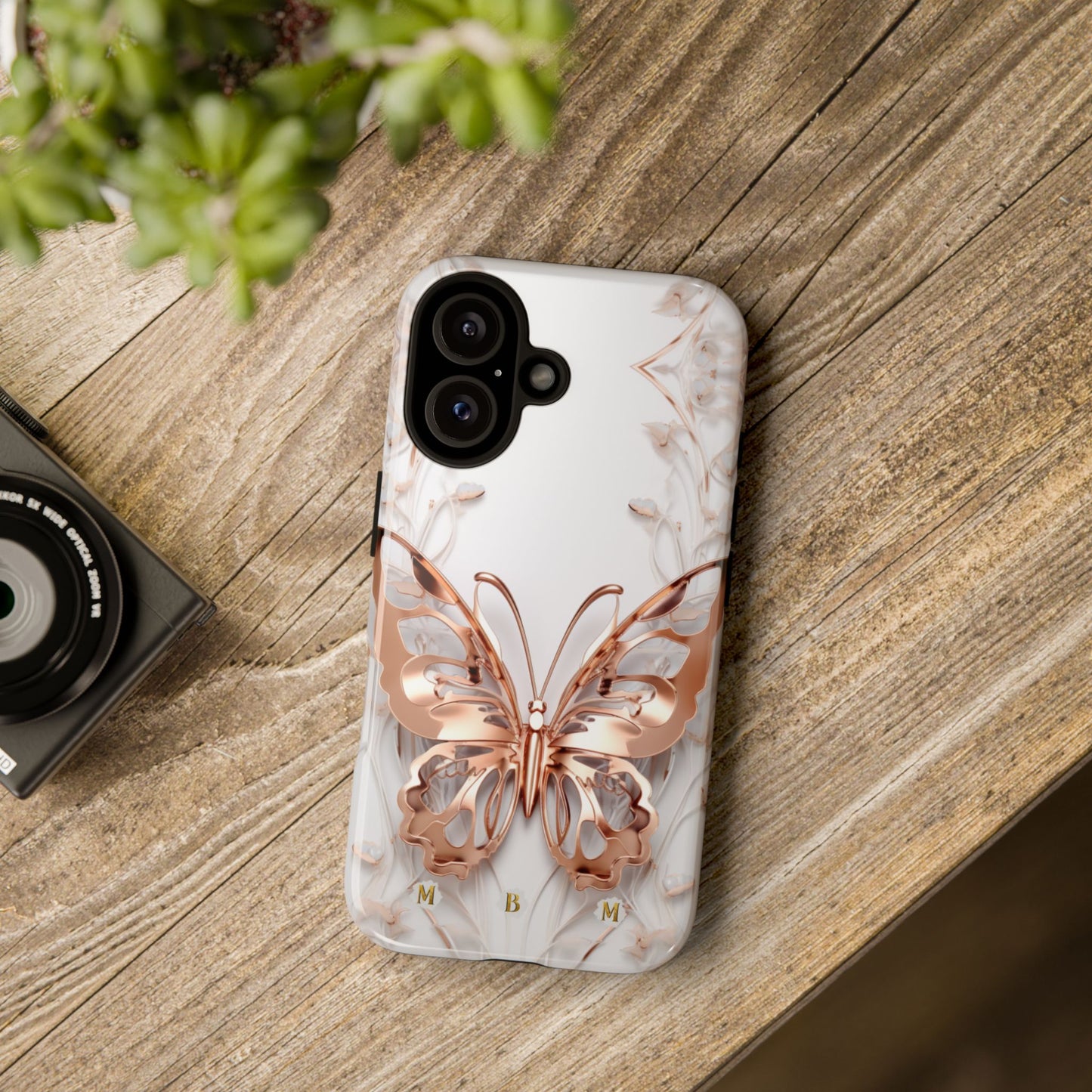 Rose Gold Butterfly iPhone Case