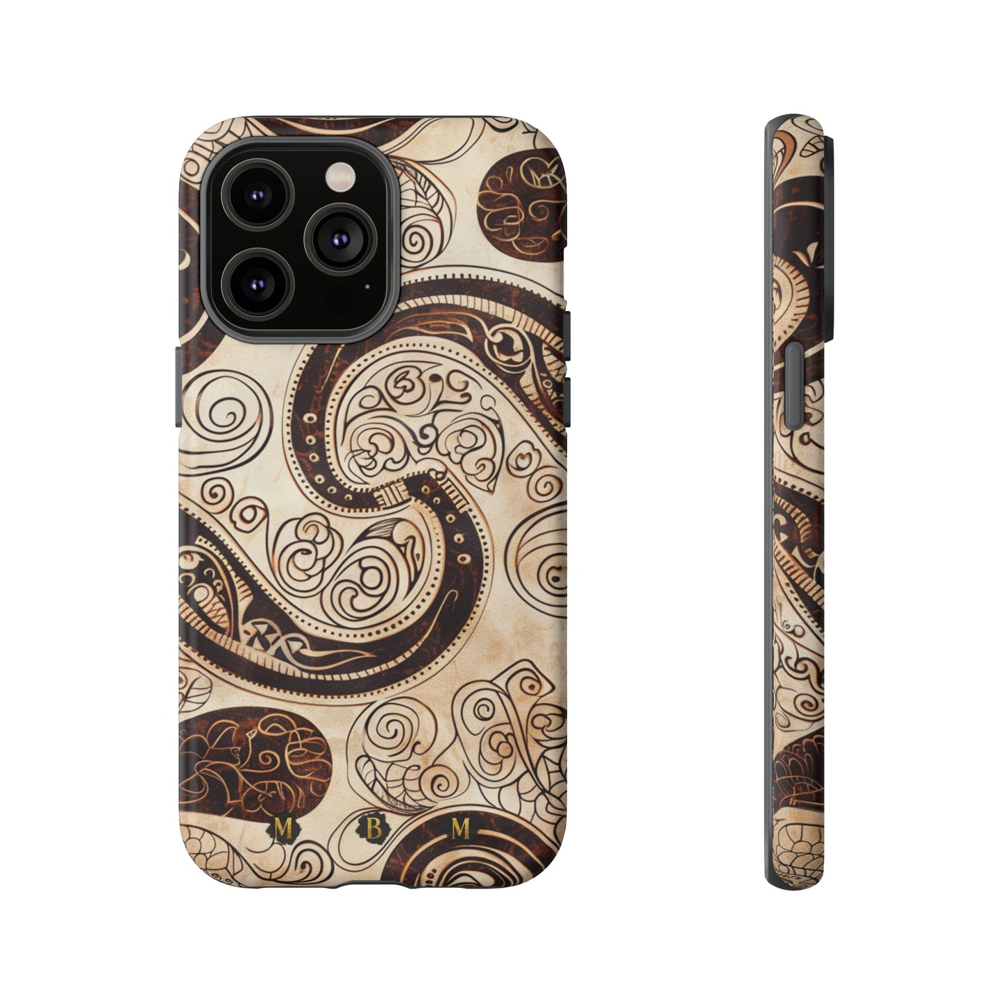 Sepia Scroll iPhone Tough Case
