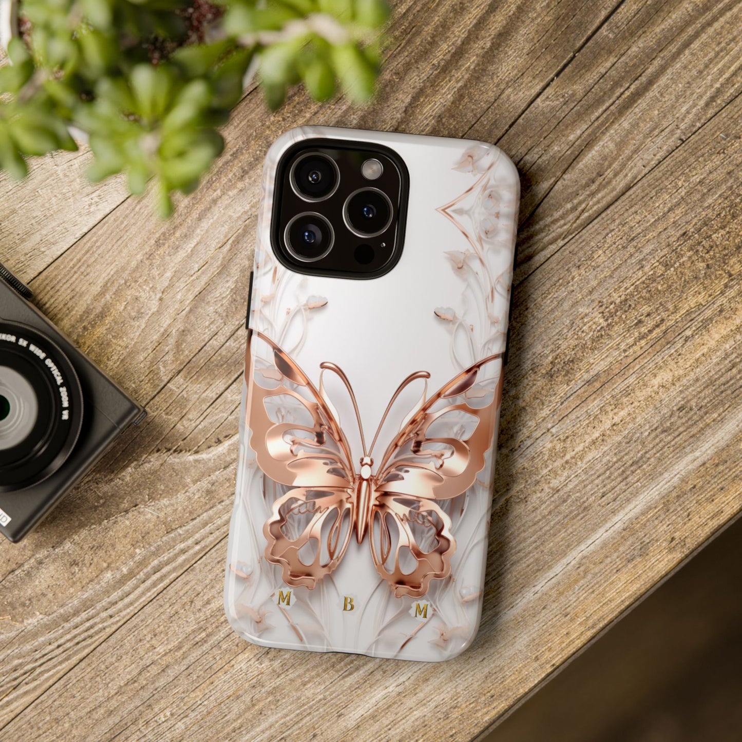 Rose Gold Butterfly iPhone Case