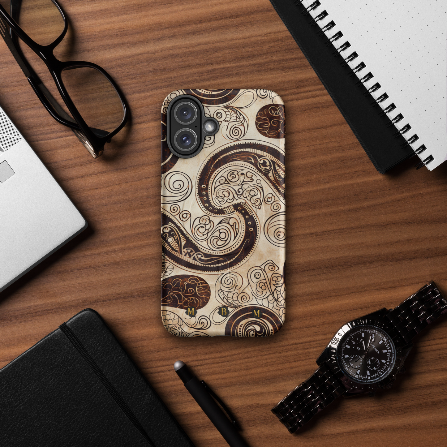 Sepia Scroll MagSafe® iPhone Tough Case