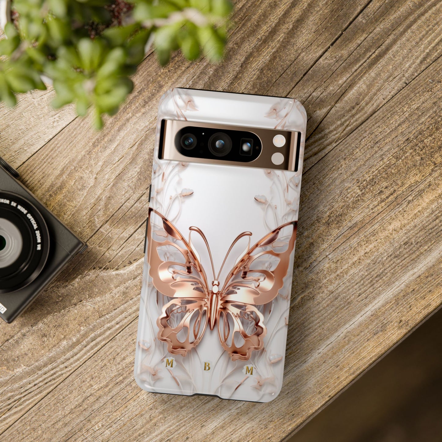Rose Gold Butterfly Google Pixel Tough Case