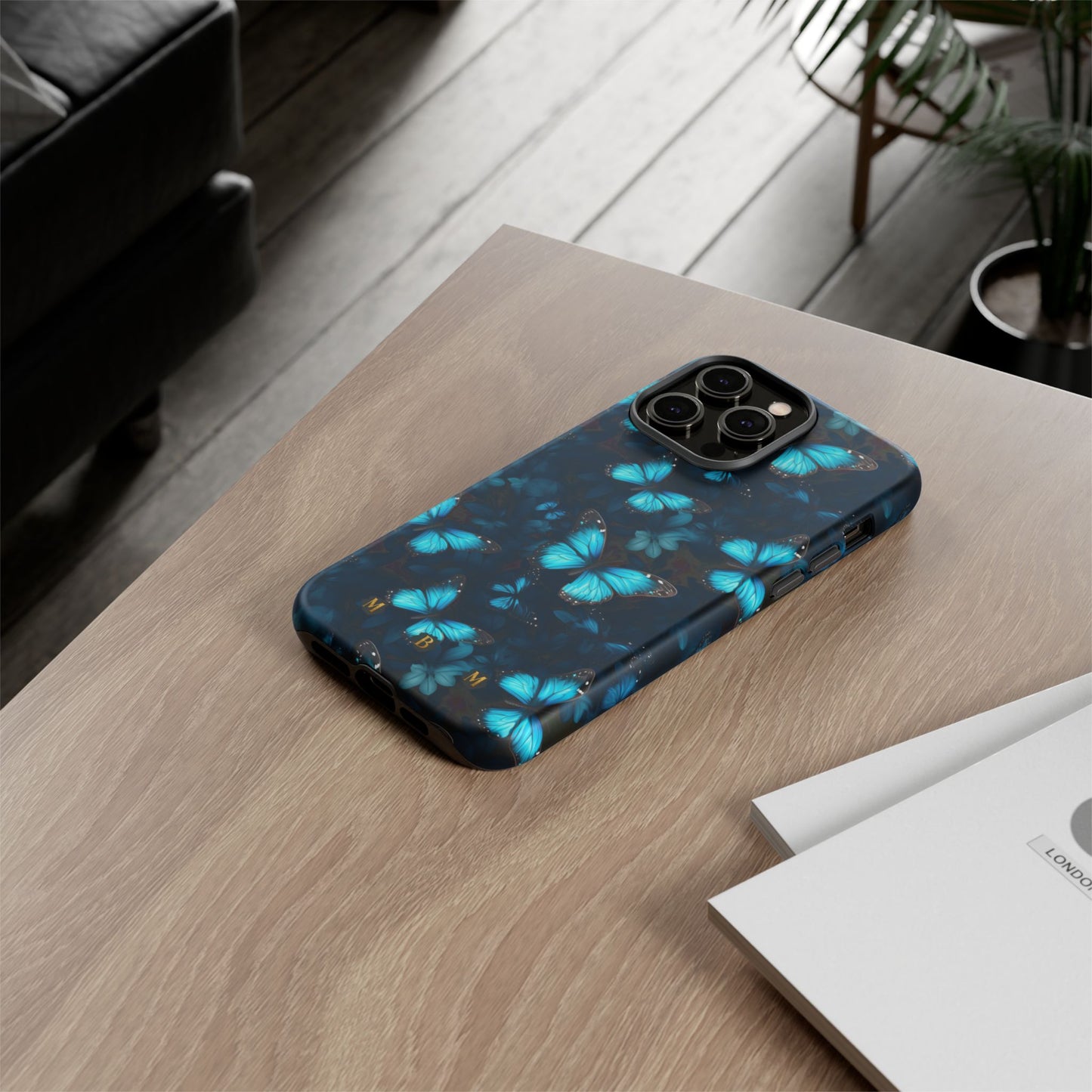 Blue Butterflies iPhone Tough Case