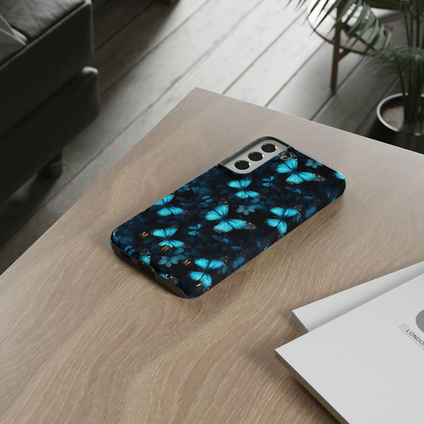 Blue Butterflies Samsung Galaxy S Tough Case
