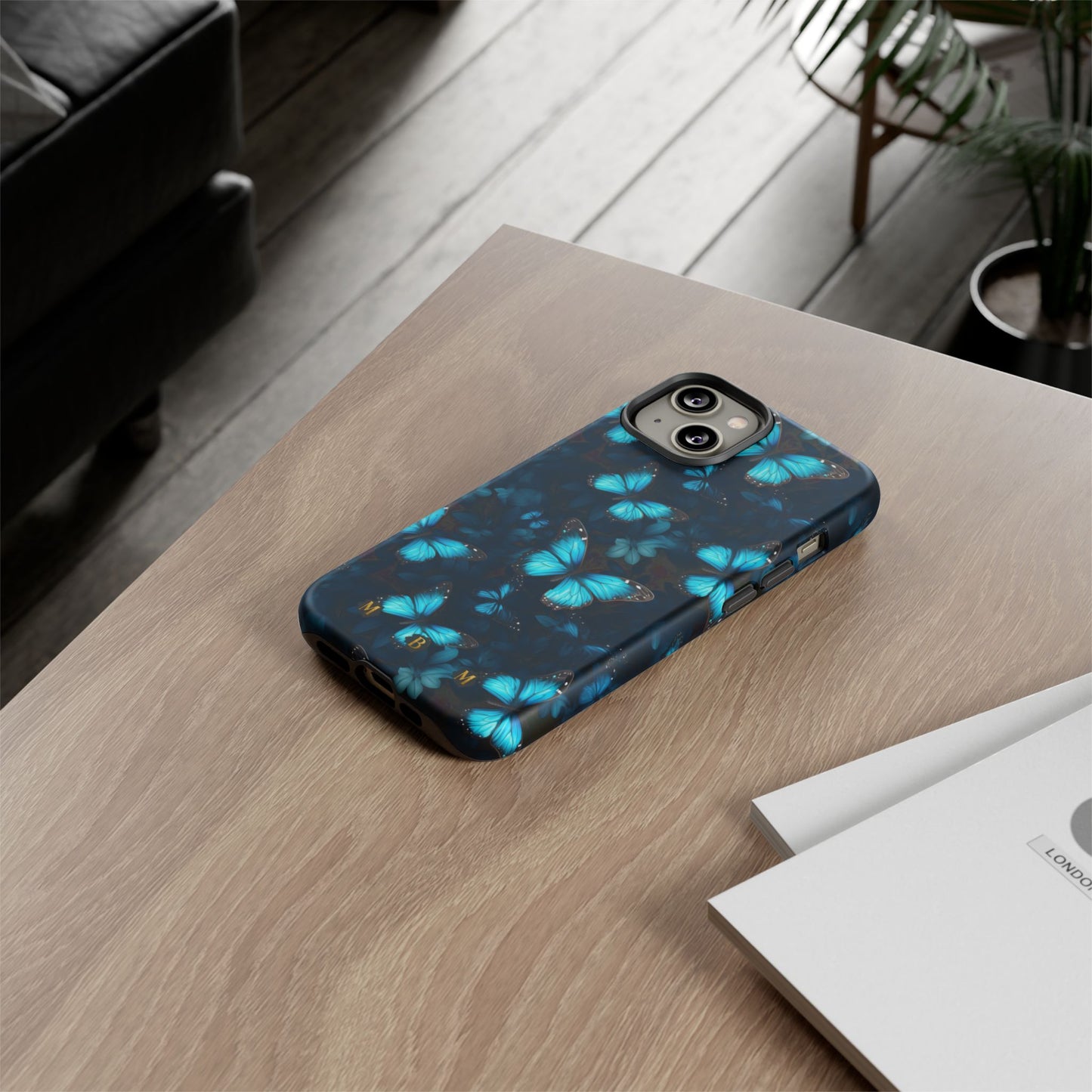 Blue Butterflies iPhone Tough Case