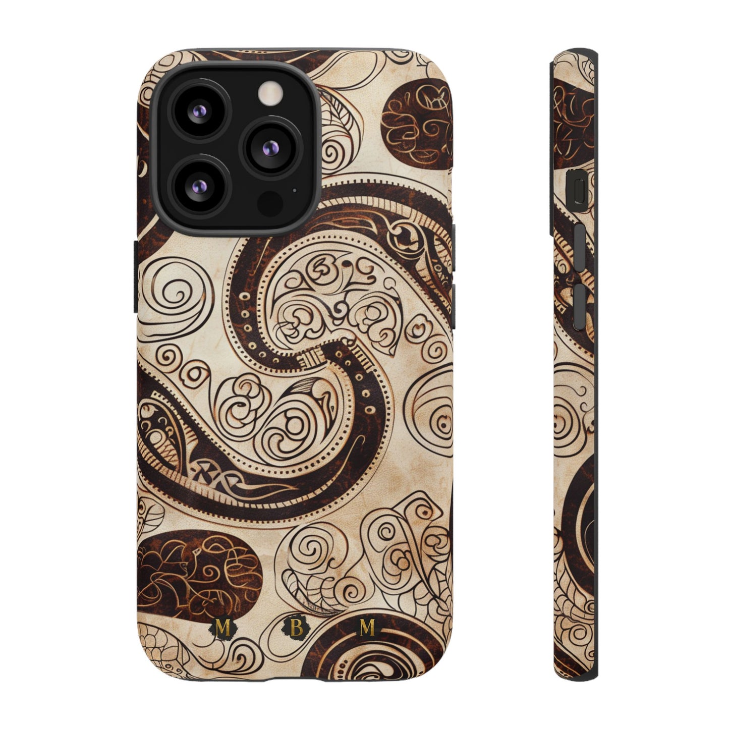 Sepia Scroll iPhone Tough Case