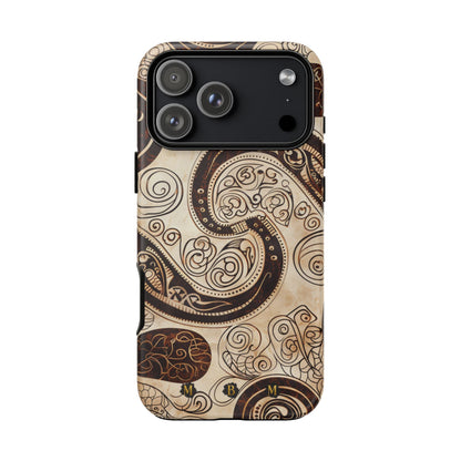 Sepia Scroll iPhone Tough Case