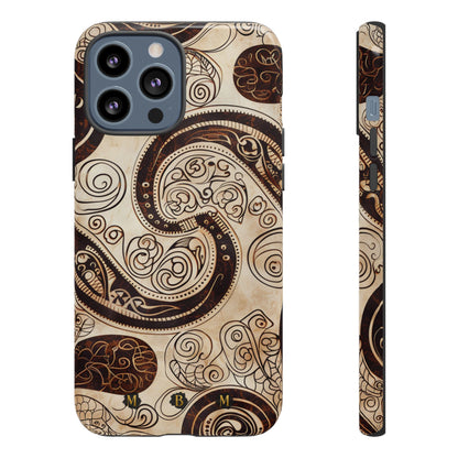 Sepia Scroll iPhone Tough Case