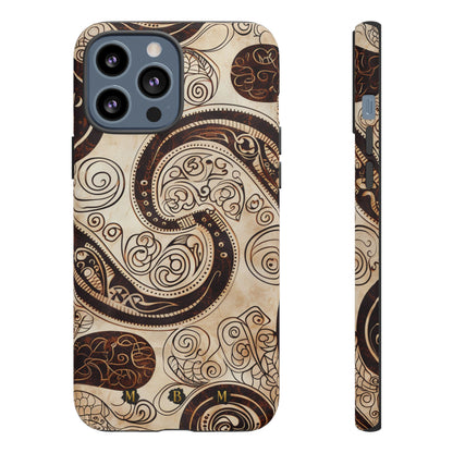 Sepia Scroll iPhone Tough Case