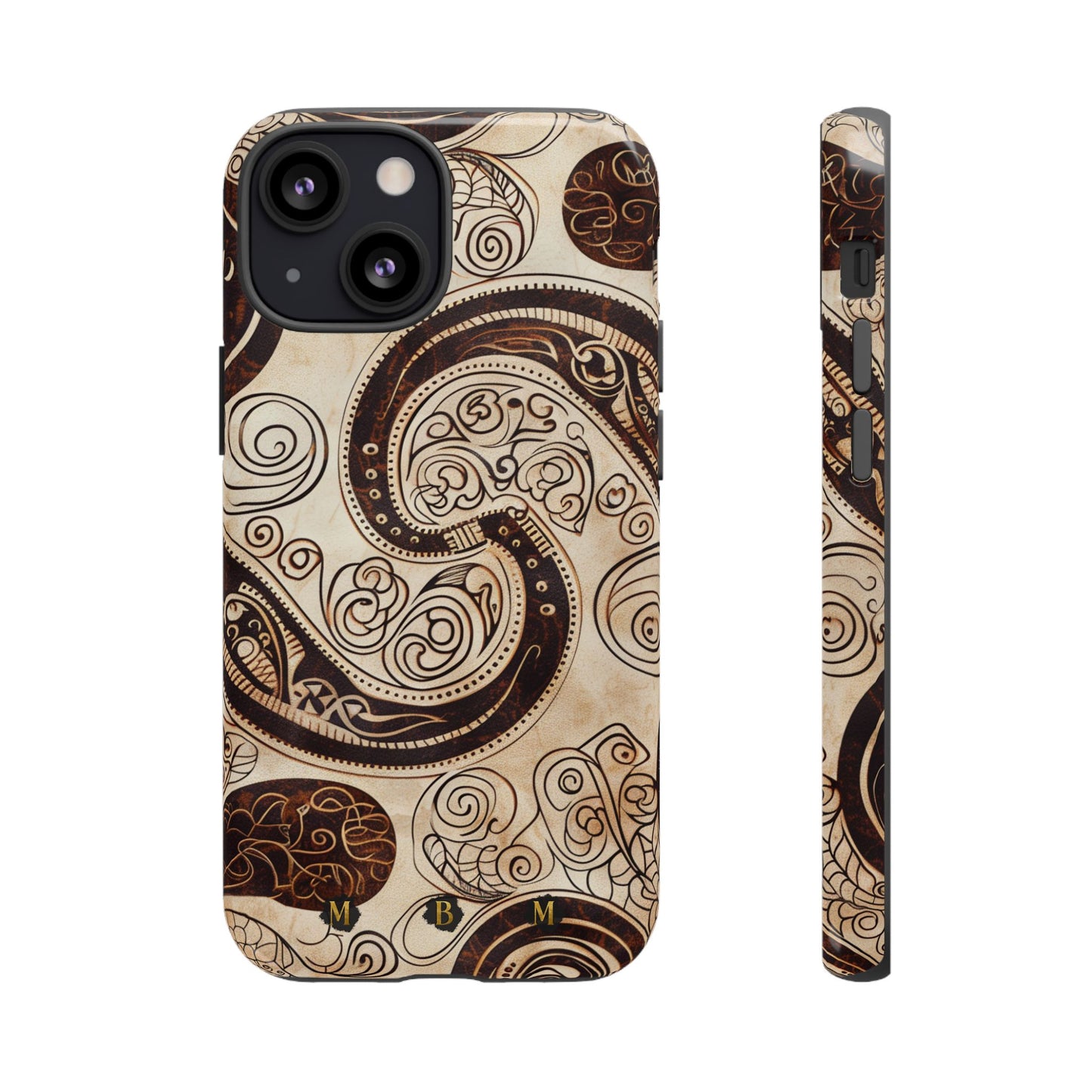 Sepia Scroll iPhone Tough Case