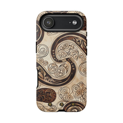 Sepia Scroll iPhone Tough Case