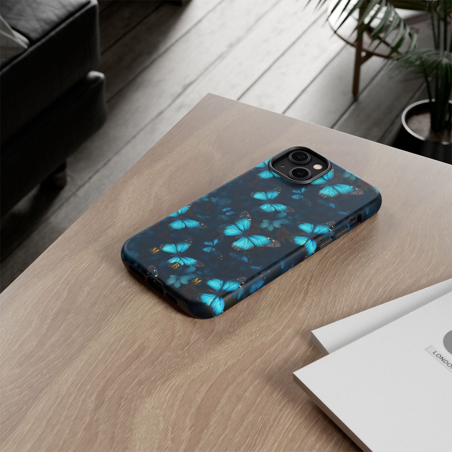 Blue Butterflies iPhone Tough Case