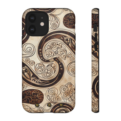 Sepia Scroll iPhone Tough Case