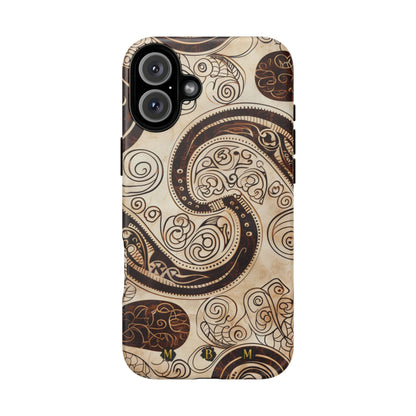 Sepia Scroll iPhone Tough Case