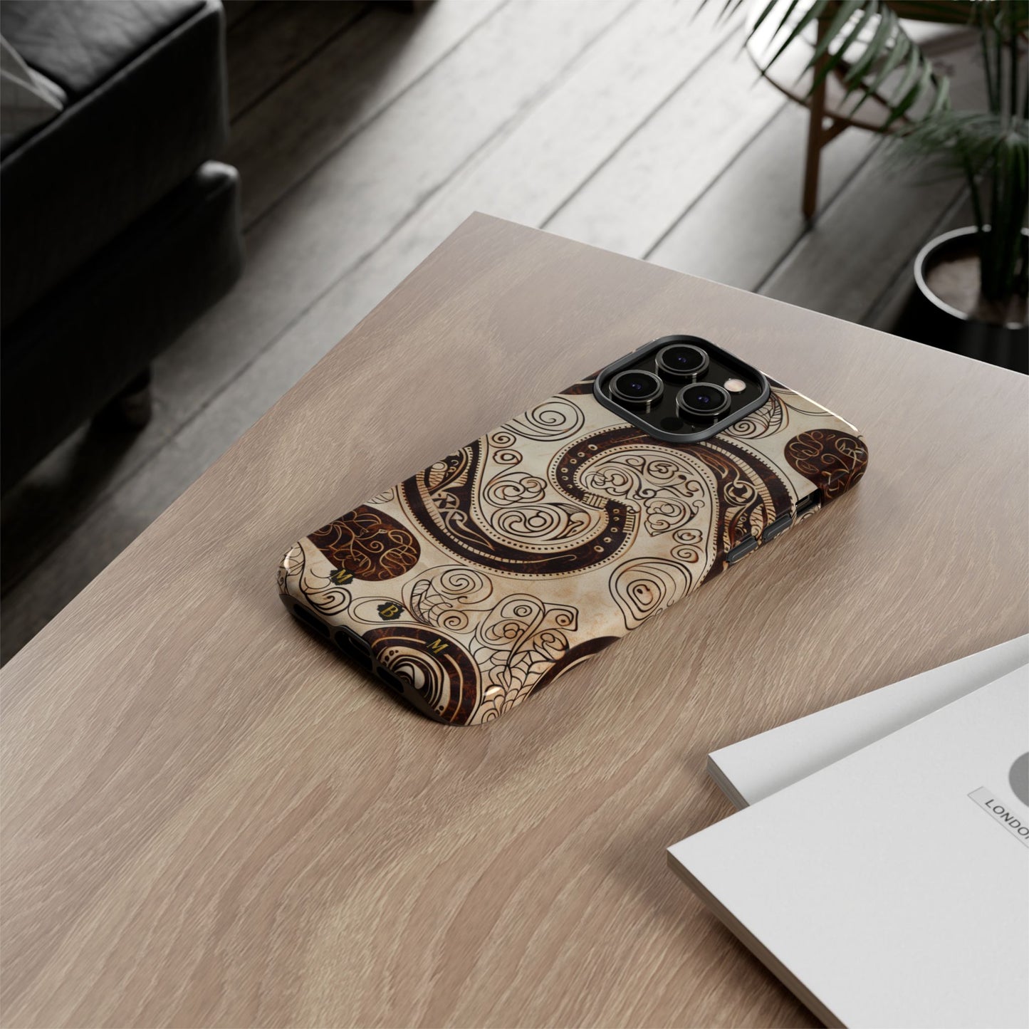 Sepia Scroll iPhone Tough Case